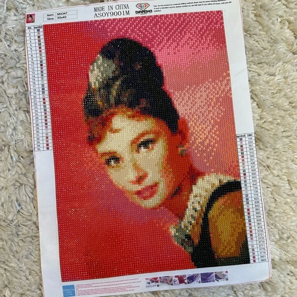 Audrey Hepburn Diamond Painting - FINISHED